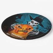 Beängstigend Skeletton Halloween Pappteller (Schrägansicht)