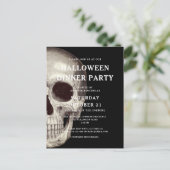 Beängstigend Skull Halloween Abendessen Party Einl Postkarte (Stehend Vorderseite)