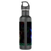 Beängstigend Skull Neon Aquamarin Blue Name Day To Edelstahlflasche (Rückseite)