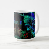 Beängstigend Skull Neon Aquamarin Blue Name Day To Kaffeetasse (VorderseiteRechts)