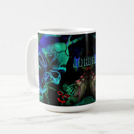 Beängstigend Skull Neon Aquamarin Blue Name Day To Kaffeetasse