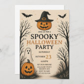 Beängstigend Spaß Spooky Halloween-Party Einladung (Vorne/Hinten)