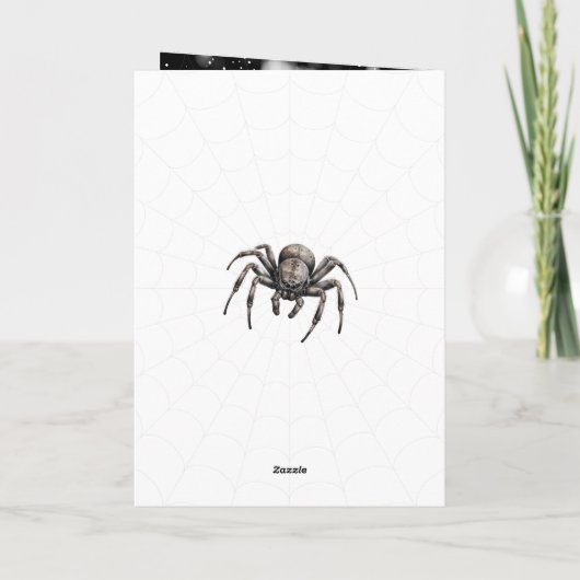 Beängstigend Spider Cobweb Happy Halloween Karte (Rückseite)