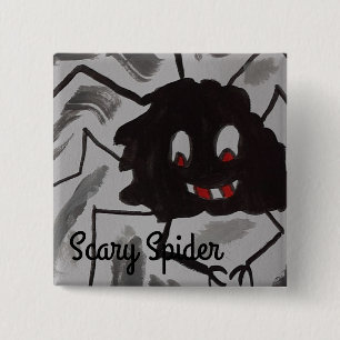 Beängstigend Spiders Square Abzeichen Button
