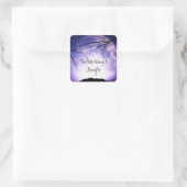 Beängstigend Spook Moon Forest Trees Night Sky Buc Quadratischer Aufkleber (Tasche)