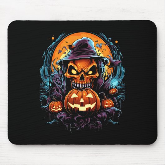 Beängstigend Spooky Castle Halloween Pumpkin Hexe Mousepad (Vorne)