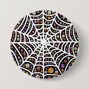 Beängstigend Spooky Cobweb Collage Button