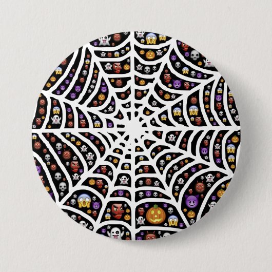 Beängstigend Spooky Cobweb Collage Button (Vorderseite)