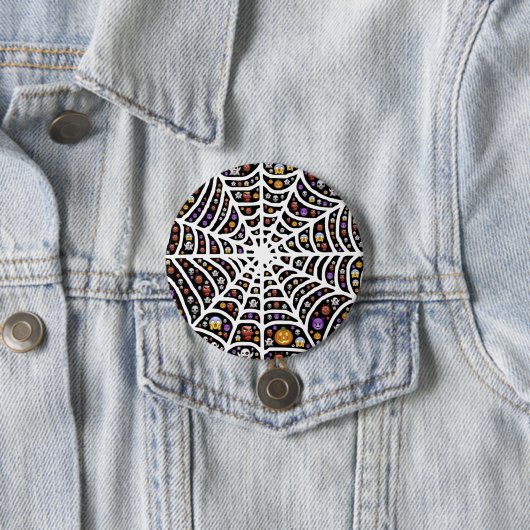 Beängstigend Spooky Cobweb Collage Button (Beispiel)