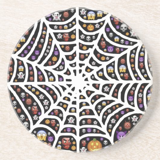 Beängstigend Spooky Cobweb Collage Getränkeuntersetzer (Vorne)