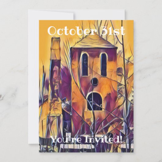 BEÄNGSTIGEND SPOOKY HALLOWEEN SPUN EINLADUNG (Vorderseite)