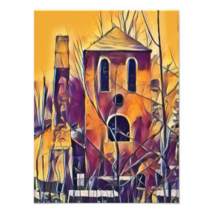 BEÄNGSTIGEND SPOOKY HALLOWEEN SPUN FOTODRUCK