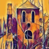 BEÄNGSTIGEND SPOOKY HALLOWEEN SPUN FOTOPLATTE