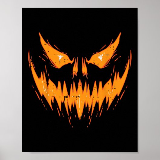 Beängstigend Spooky Kürbislaterne Gefecht Pumpkin Poster (Vorne)