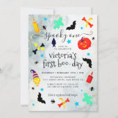 Beängstigend Spooky Little Boo Halloween Geburtsta Einladung (Vorderseite)