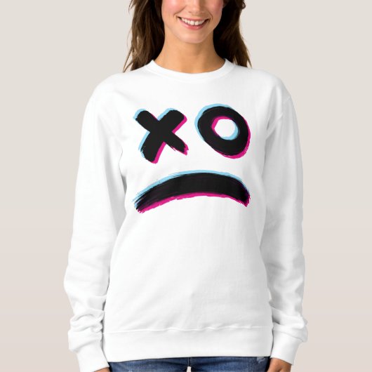 Beängstigend Stroke Smile Face Glitch Happy Hallow Sweatshirt (Vorderseite)