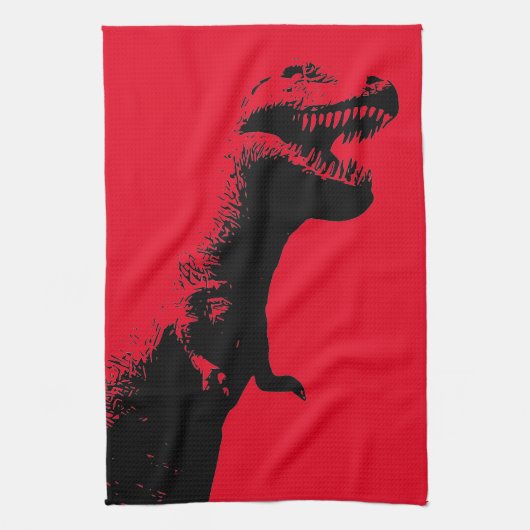 Beängstigend T-Rex Dinosaur Grafik-Illustration Geschirrtuch (Vertikal)