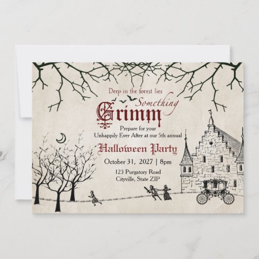 Beängstigend Tales Dark Fairy Tales Halloween Einl Einladung (Vorderseite)