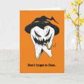 Beängstigend Tooth Dentist Halloween Karte (Gelbe Blume)