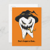 Beängstigend Tooth Dentist Halloween Postkarte (Vorne/Hinten)
