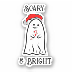 Beängstigend und hell Candy Cane Ghost Aufkleber