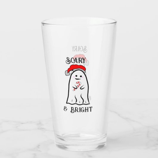 Beängstigend und hell Candy Cane Ghost Glas (Rückseite)