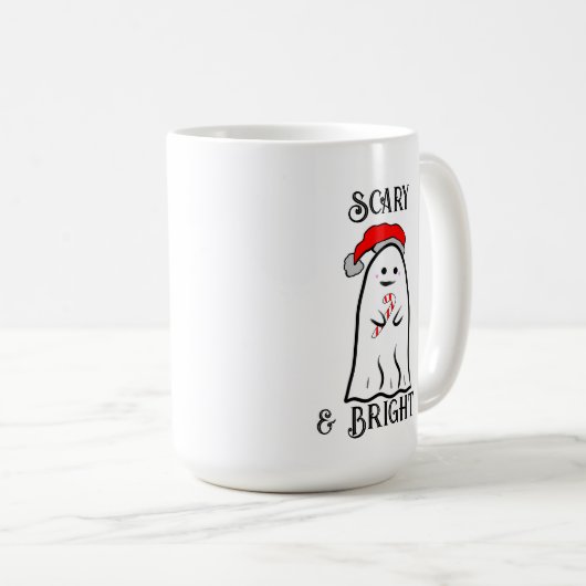 Beängstigend und hell Candy Cane Ghost Kaffeetasse (VorderseiteRechts)