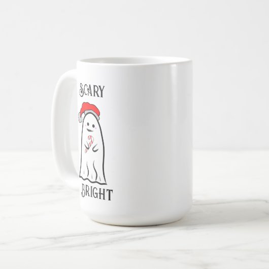 Beängstigend und hell Candy Cane Ghost Kaffeetasse (Vorderseite Links)