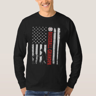 Beängstigend USA Flag Baseball Großpa Fath T-Shirt
