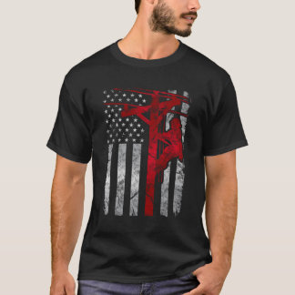 Beängstigend USA Patriotic Thin Red Line Americ T-Shirt