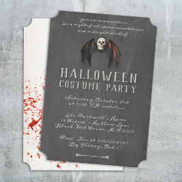 Beängstigend Vampire Bat Wings Skull Halloween-Par Einladung