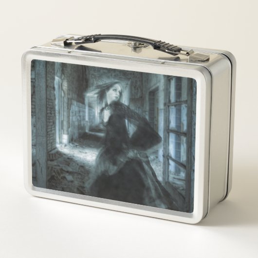 Beängstigend Viktorianischer Girl Ghost in der Hal Metall Brotdose (Rückseite)