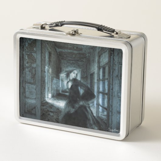 Beängstigend Viktorianischer Girl Ghost in der Hal Metall Brotdose (Vorderseite)