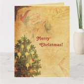 Beängstigend, Vintag dekoriert Weihnachtsbaum Sant Karte (Vorderseite)