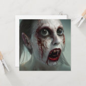 Beängstigend Walking Zombie Halloween Karte (Vorderseite/Rückseite Beispiel)