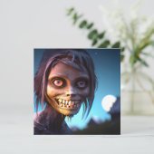 Beängstigend Walking Zombie Halloween Karte (Stehend Vorderseite)