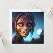 Beängstigend Walking Zombie Halloween Karte (Vorderseite/Rückseite Beispiel)