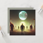 Beängstigend Walking Zombie Halloween Karte (Vorderseite/Rückseite Beispiel)