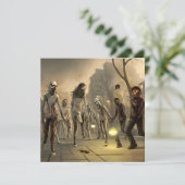 Beängstigend Walking Zombie Halloween Karte (Stehend Vorderseite)