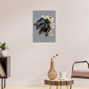 Beängstigend Wall Breakfast Dinosaur Raptor Poster