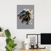 Beängstigend Wall Breakfast Dinosaur Raptor Poster (Heimbüro)