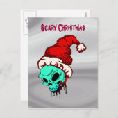 Beängstigend WeihnachtsWeihnachtsWeihnachtsmann Bl Feiertagspostkarte (Vorne/Hinten)