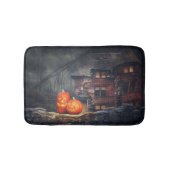 Beängstigend White mit Black Spiders Halloween Pum Badematte (Vorderseite)