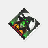 Beängstigend-Wicked-Hexenkabel-Halloween-Party Serviette (Ecke)