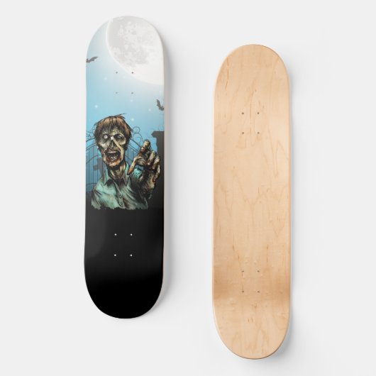 Beängstigend Zombie Graveyard Full Moon Funny Skateboard (Vorderseite)