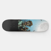 Beängstigend Zombie Graveyard Full Moon Funny Skateboard (Horizontal)