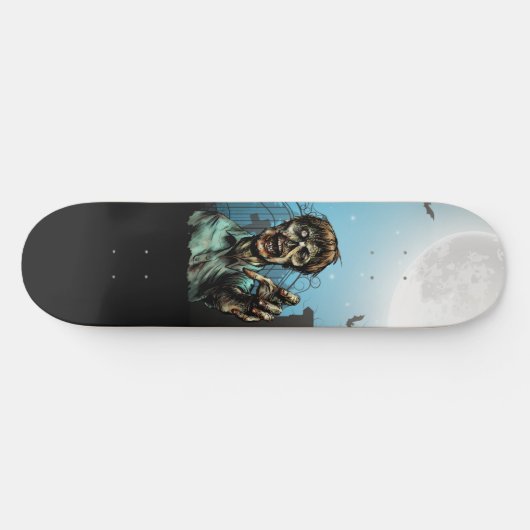 Beängstigend Zombie Graveyard Full Moon Funny Skateboard (Horizontal)