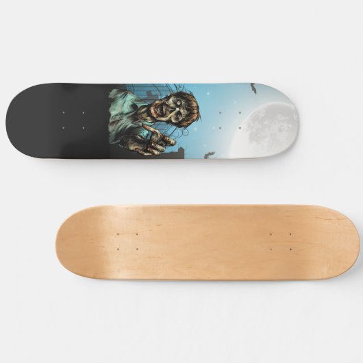 Beängstigend Zombie Graveyard Full Moon Funny Skateboard (Horizontal)