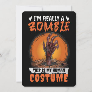 Beängstigend Zombie Horror Halloween Kostüm Creepy Feiertagskarte