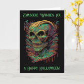 Beängstigend Zombie Pun Halloween Karte (Gelbe Blume)